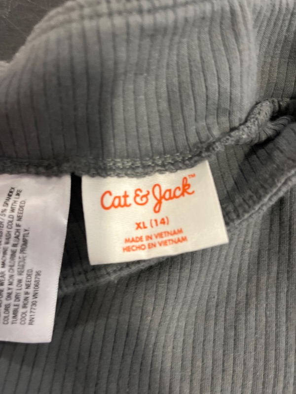 Photo 1 of (XL) Girls' Ribbed Flare Leggings - Cat & Jack™ Charcoal Gray