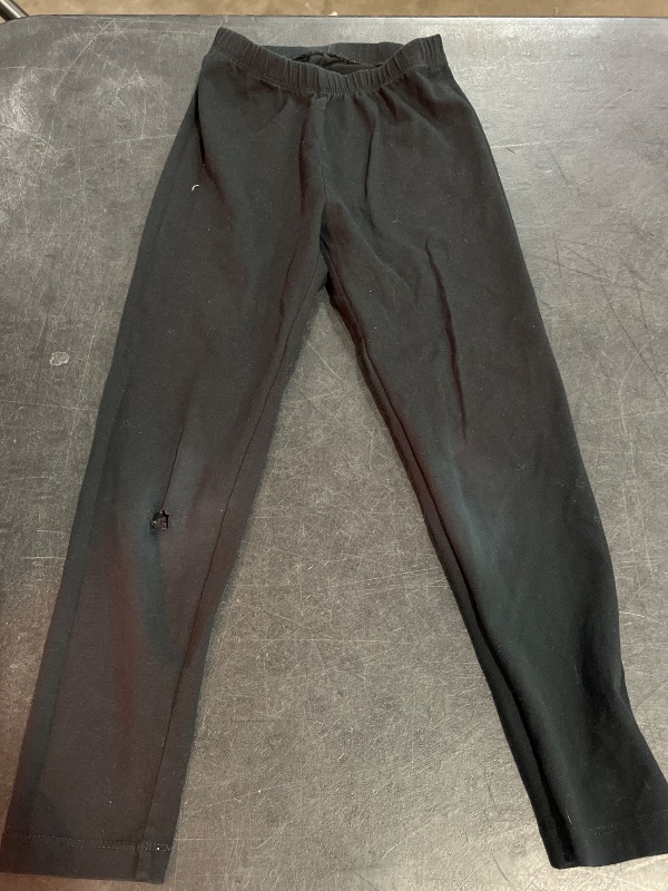Photo 1 of (S) Girls' Leggings - Cat & Jack™ Black S: Cotton-Spandex Blend, High Rise, Elastic Waist, Lightweight Jersey Fabric
