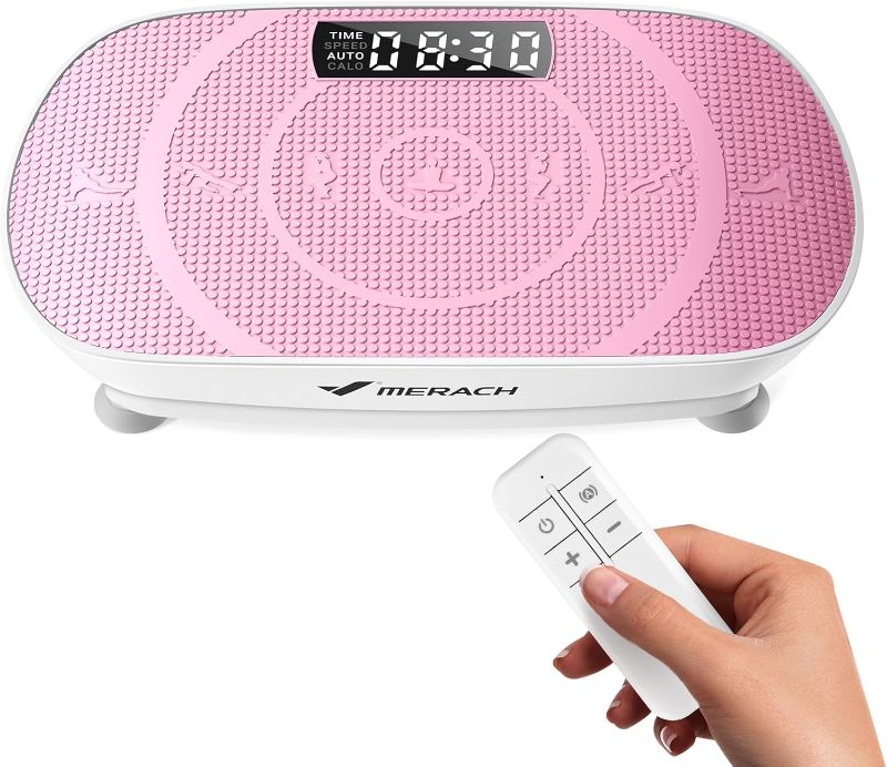 Photo 1 of MERACH Vibration Plate Exercise Machine, Curved Vibration Plate for Lymphatic Drainage Weight Loss, Vibrating Plate with Real-Time Calorie Tracking on LED Display, Workout Equipment for Home Women Men
