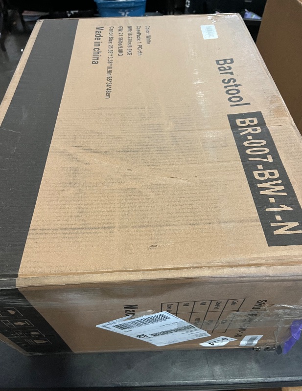 Photo 1 of BFZ 27" H Counter Height Bar Stools Set of 1, Modern Bar Stools with High Back, Black Metal Frames, Fabric Upholstered Armless Barstools for Kitchen Island, Home Bar
