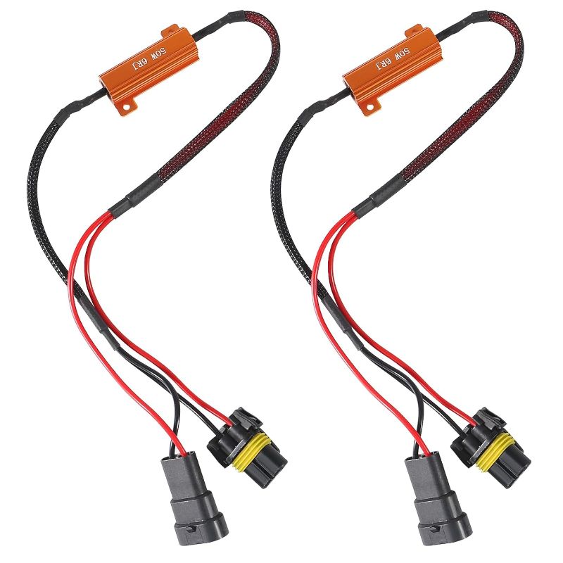 Photo 1 of Diitao 2pcs HB4 Load Resistors Adapter Load Resistor Kits Relay Harness Adapter Load Resistor for Fog Lights Flashing Error Code Anti (HB4 9006 50W)
