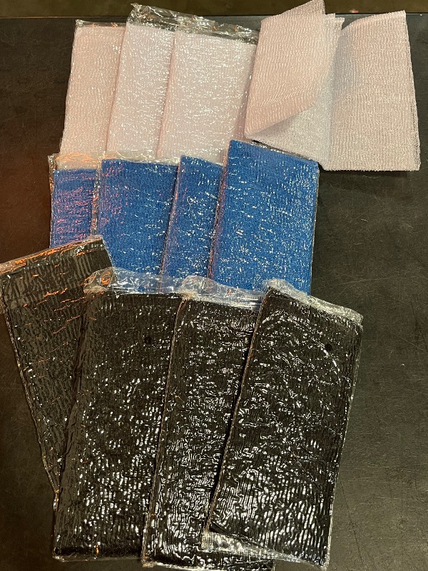 Photo 1 of ARCH&M Exfoliating Washcloth 12 Pack Back Scrubber for Shower Towel Body Scrubber Microabrasion Sponge Japanese Bath Wash Korean Beauty Wash Cloth Loofah Scrubber Black Off-White Navy-Blue
