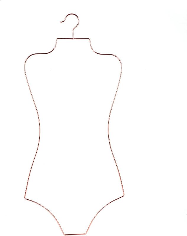 View 1 of Arekuaei Full Body Wire Metal Shape Swimwear Hangers for Bikini Display -10 of Pack (Rose Gold/Gold)