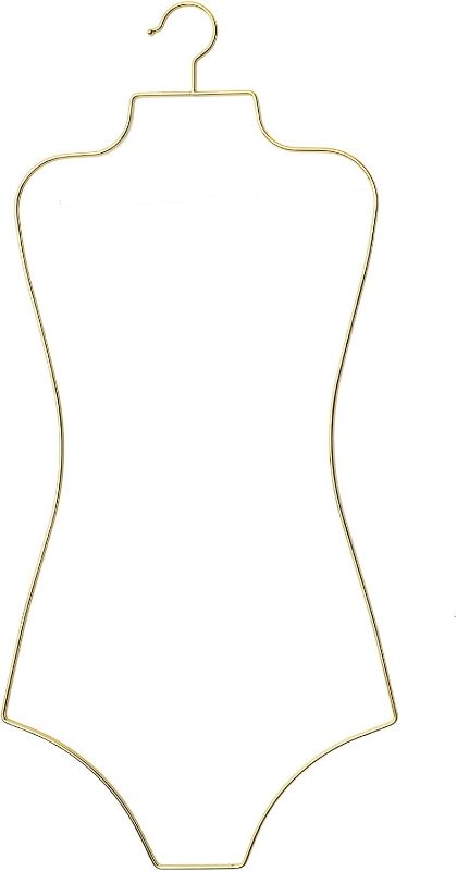 View 2 of Arekuaei Full Body Wire Metal Shape Swimwear Hangers for Bikini Display -10 of Pack (Rose Gold/Gold)