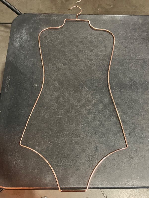 View 3 of Arekuaei Full Body Wire Metal Shape Swimwear Hangers for Bikini Display -10 of Pack (Rose Gold/Gold)