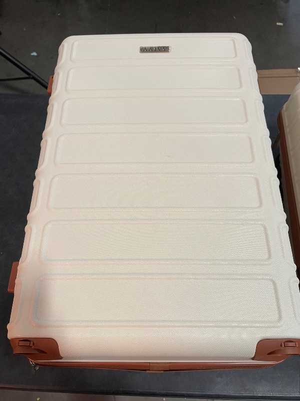 Photo 1 of AAIVV 4 Piece Luggage Set Expandable ABS Travel Suitcase Set TSA Lock Hardshell Durable Lightweight Traveling Luggage Sets Gift for Back to School (OFF White, 28in26in20in13in)