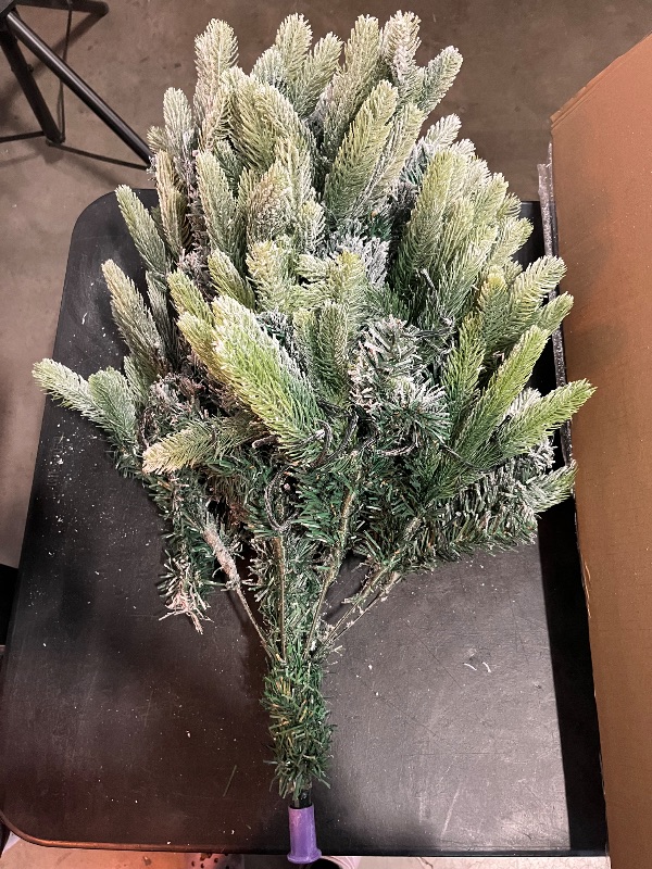 Photo 1 of 7 Foot Pre- LED Flocked Christmas Tree Holiday Decor with 350 Warm White