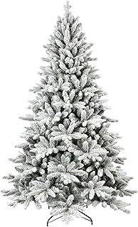 Photo 1 of 7 Foot Pre- LED Flocked Christmas Tree Holiday Decor with 350 Warm White
