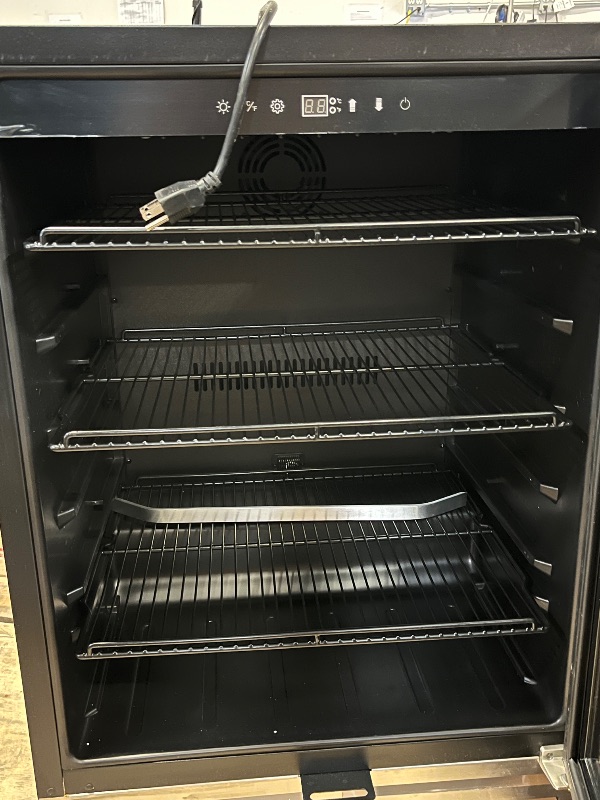 Photo 1 of Feelfunn 24 inch Beverage Refrigerator - 180 Cans Under Counter Beverage Fridge with Glass Door & Safety Lock for Beer Wine Soda, Built-in or Freestanding Drink Fridge for Home Office Kitchen or Bar
