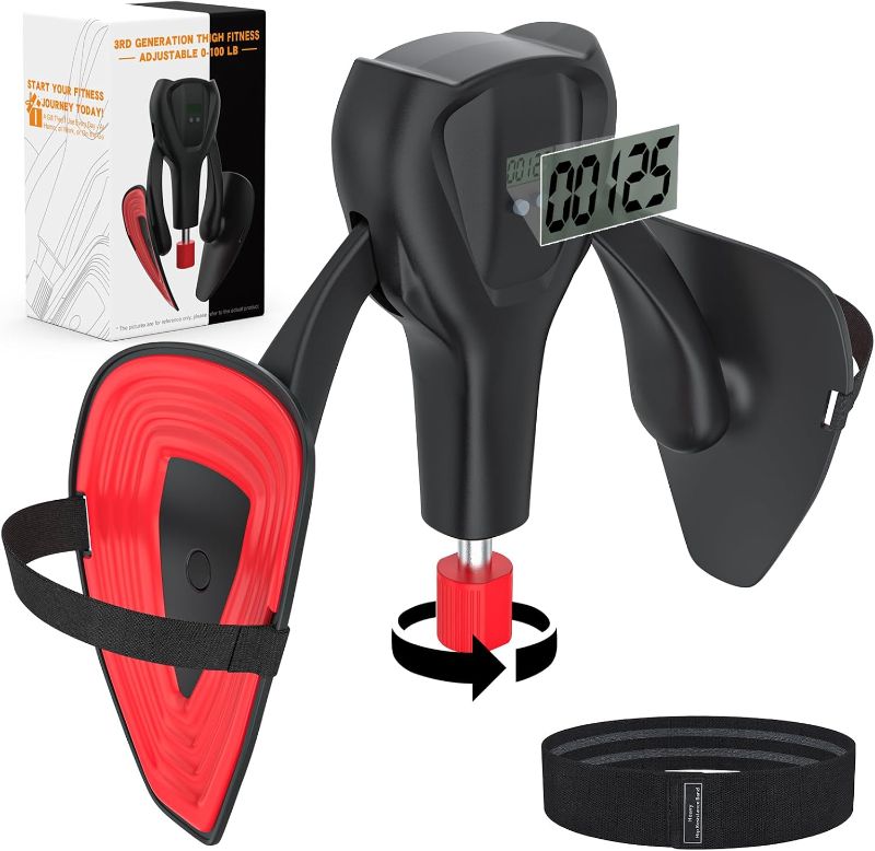 Photo 1 of 3rd Gen Thigh-Train 0-100 lbs Adjustable Resistance Inner Thigh-Train Exercising Counter with Leg Straps Band Pelvic Floor Kegel Hip Exercise Workout Equipment Pilates Women Men