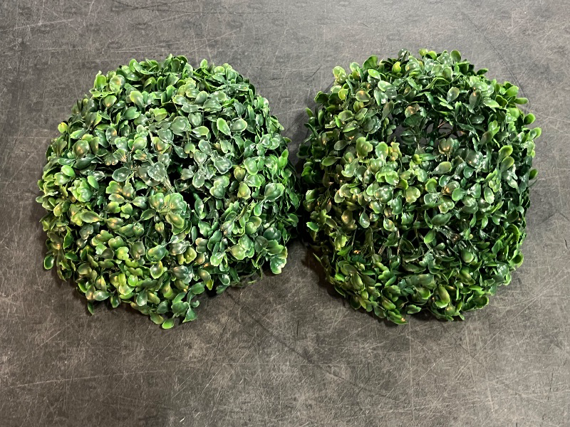 Photo 1 of Abaodam Artificial Greenery Hanging for Ceiling Decoration Portable Faux Eucalyptus Spheres for Weddings Festivals and Holiday Events Approx Inner Outer