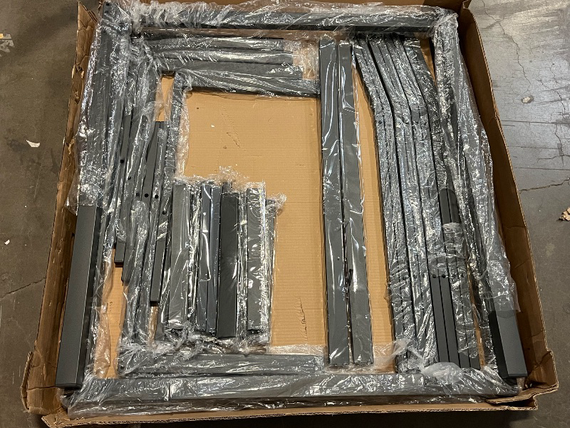 Photo 1 of HOMCOM 5-Piece Counter Height Bar Table with Space-Saving Design, Square Kitchen Table and Chairs Set with Footrest, Metal Legs, Industrial Dining Table Set for 4, Gray