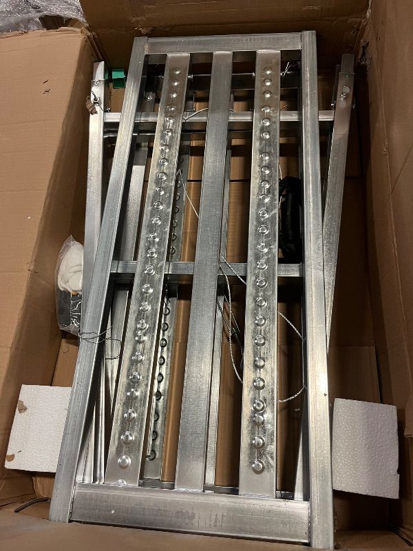 Photo 1 of Dual Support Adjustable Scaffolding Platform with 800 lb Duty Rating, Steel Step Ladder, Portable Folding Work Platform for RV Cleaning High Painting Walls, Drywall, Decorating (180 CM)
