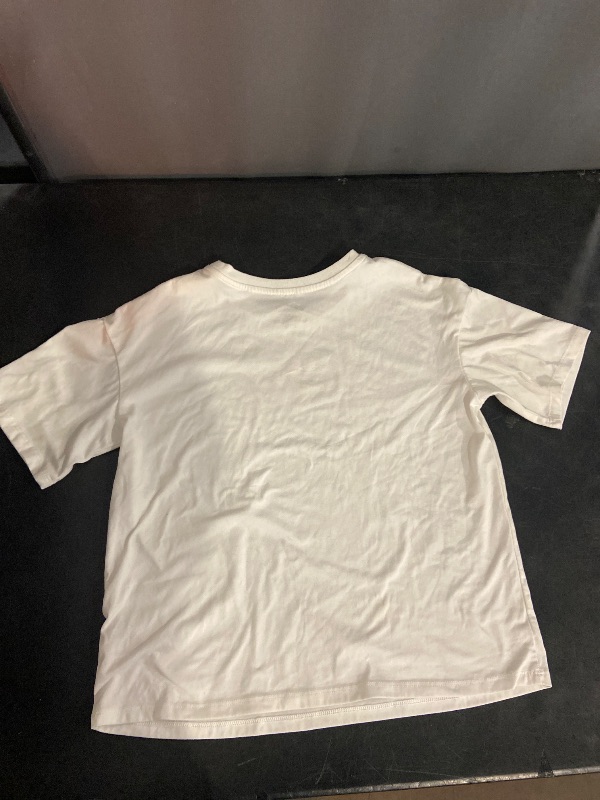 Photo 1 of (WHITE) Size XXL (16-18)Girls' Short Sleeve Notched Neck Graphic T-Shirt - art class™