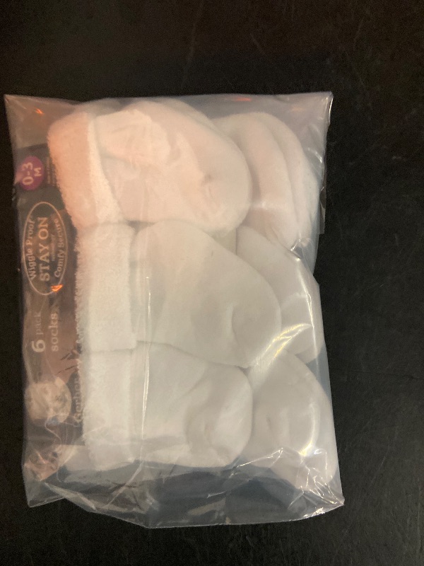 Photo 1 of 0-3m Gerber Baby 6pk Wiggle-Proof Socks - White