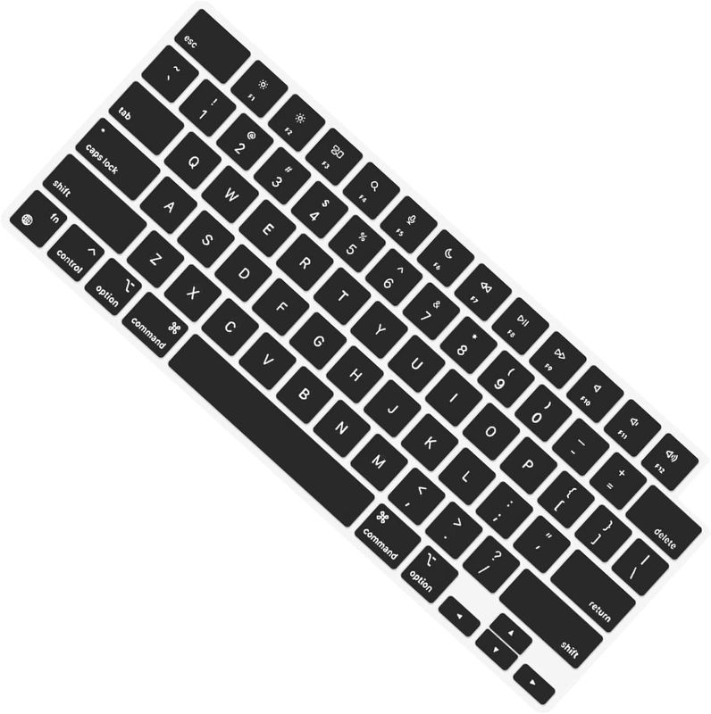 Photo 1 of Silicone Keyboard Cover for MacBook Air 13 M2, Air 13.6 inch M2 A2681 2022 & MacBook Pro 14/16 inch M1 Pro/Max (M2 Pro/Max) A2442/A2485 2021 2022 2023, Black