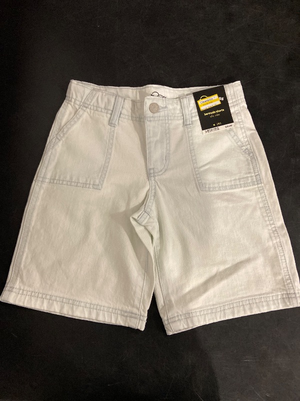 Photo 1 of (Size M 8) Girls' Mid-Rise Baggy Bermuda Jean Shorts - Art Class™ Light Wash M: Adjustable Waistband, 9.5" Inseam