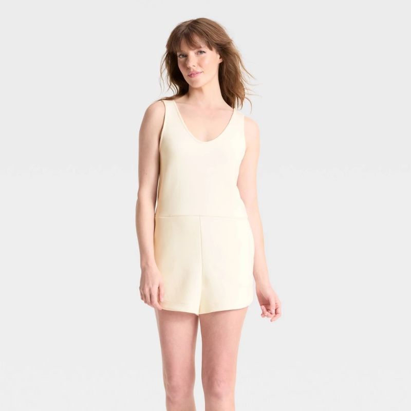 Photo 1 of (Size M) Women's Sandwash Mini Romper - a New Day™ Cream M
