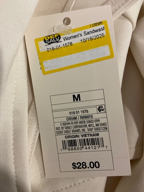 Photo 1 of (Size M) Women's Sandwash Mini Romper - a New Day™ Cream M
