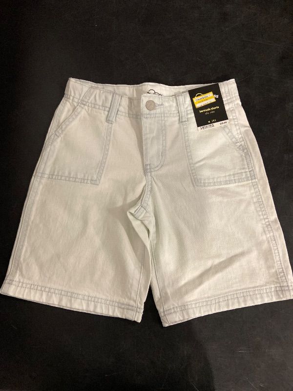 Photo 1 of (Size M 8) Girls' Mid-Rise Baggy Bermuda Jean Shorts - Art Class™ Light Wash M: Adjustable Waistband, 9.5" Inseam