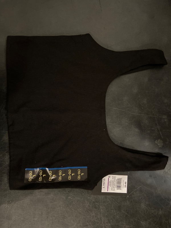 View 2 of (Size L 10-12)Girls' Square Neck Tank Top - Art Class™ Black L: Slim Fit, Sleeveless, Midweight Jersey