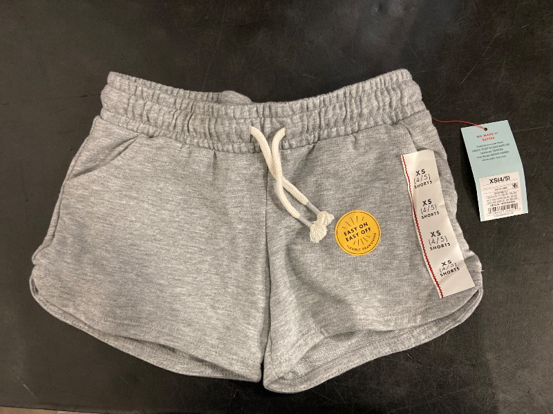 Photo 1 of (Size XS) Girls' Knit Pull-on Shorts - Cat & Jack™ Heather Gray XS: Midweight French Terry, Side Pocket
