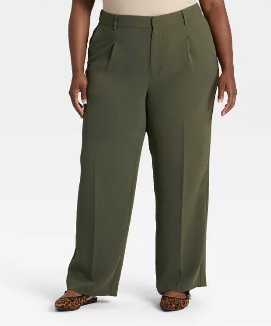 Photo 1 of (Size 18 R) Women's Signature Crepe Essential Trouser - A New Day™ - Olive
