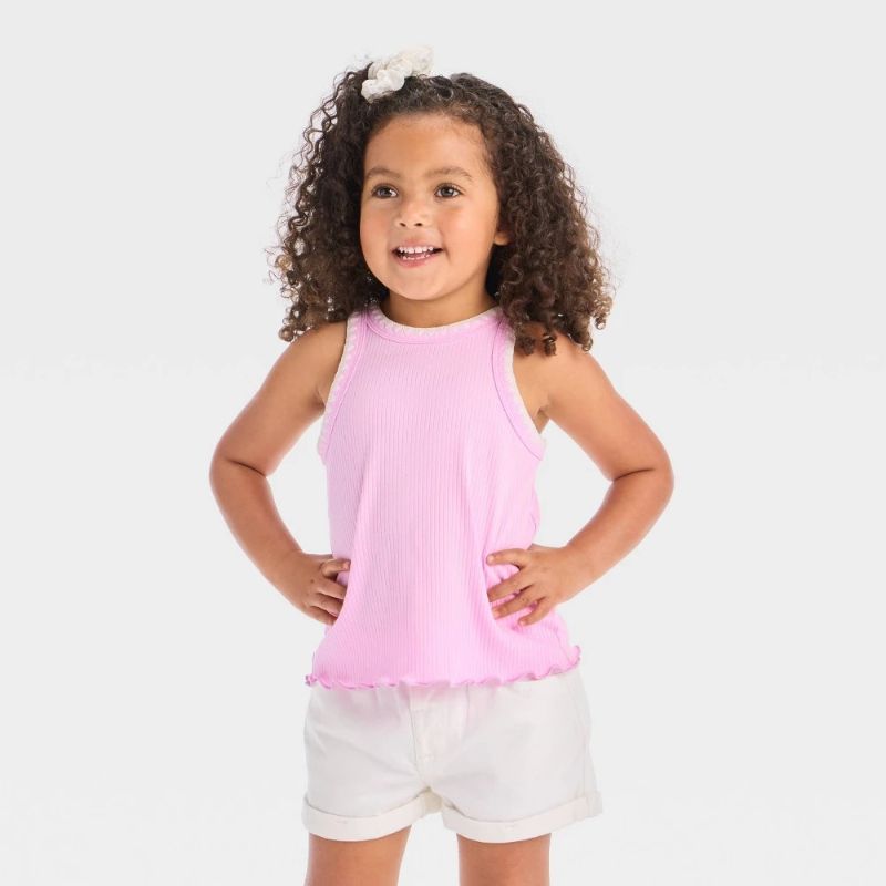 Photo 1 of (Size 5T) Toddler Girls' Ribbed T-Shirt - Cat & Jack™ Purple 5T
