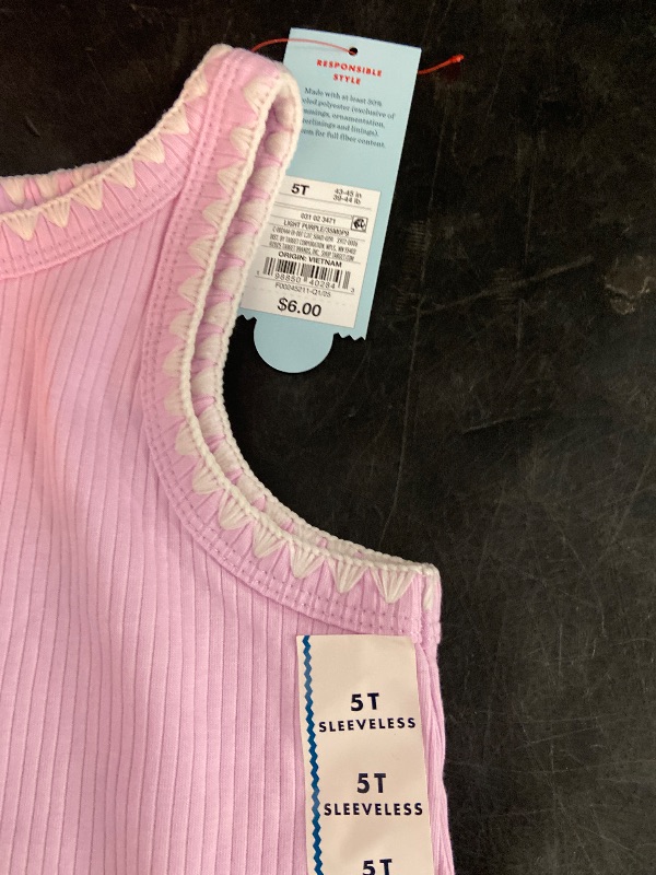Photo 1 of (Size 5T) Toddler Girls' Ribbed T-Shirt - Cat & Jack™ Purple 5T