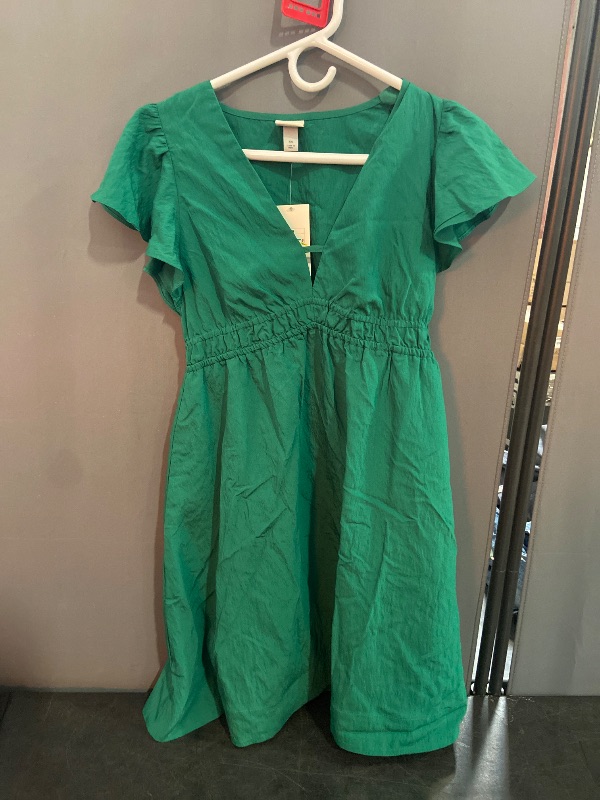 Photo 1 of (Size XS) Women's Short Flutter Sleeve Mini a-Line Dress - a New Day™ Dark Green XS