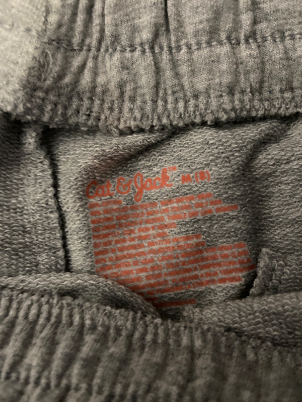 Photo 1 of (Size M 8) Girls' Pull-on Knit Shorts - Cat & Jack™ Heather Gray M: Cotton Blend, Mid Rise, Side Pocket, Elastic Waistband
