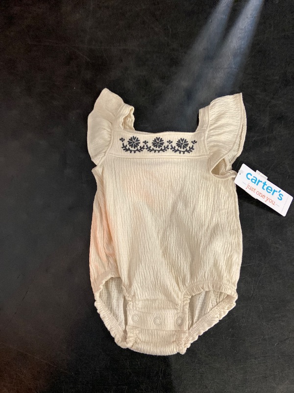 View 2 of (Size 3 m) Carter's Just One You® Baby Girls' Romper with Embroidery - Black/Ivory 3M
