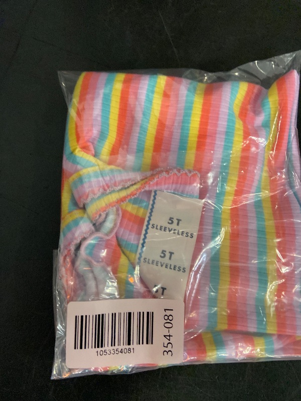 Photo 1 of ( Size 5T) Toddler Girls' Striped Ribbed T-Shirt - Cat & Jack™ 5T
