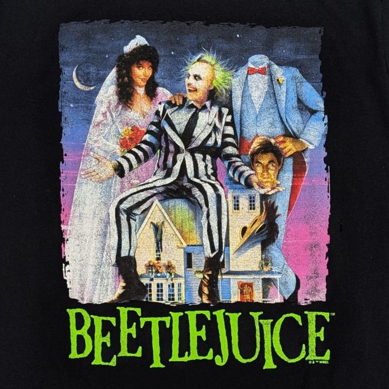 View 2 of (Size Small) Beetlejuice Mens Black Graphic Tee Short Sleeve T-Shirt