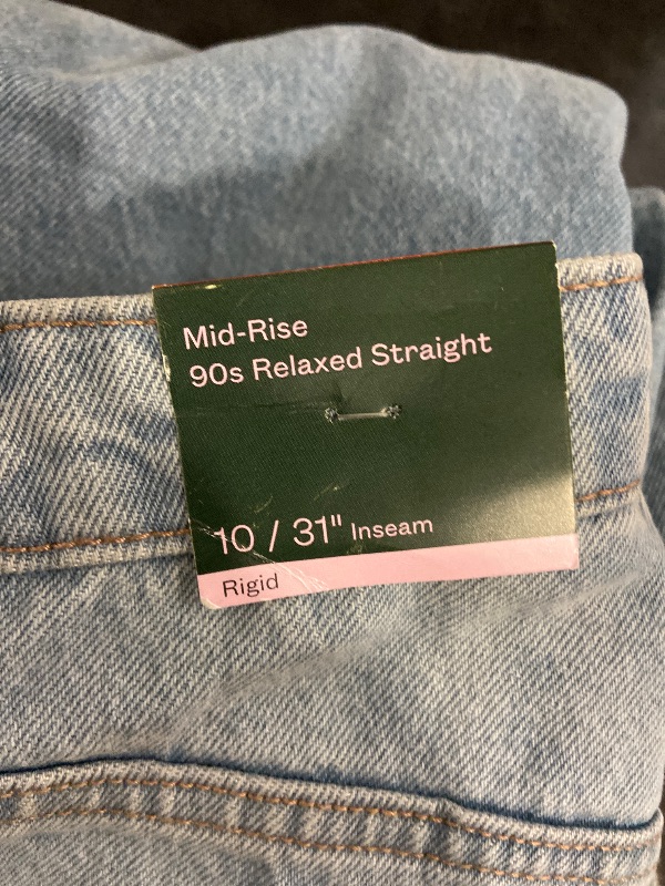 Photo 1 of Size 10 Women's Mid-Rise 90's Relaxed Jeans - Wild Fable™ Blue Denim 10: Straight Fit, 31" Inseam, Fly Zipper