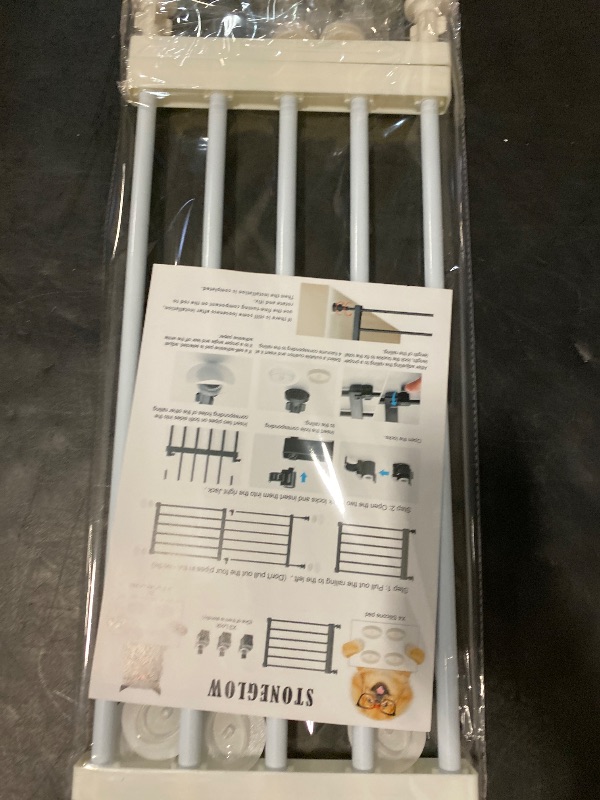 Photo 1 of Short Dog Gate Expandable Dog Gate 22"-39.37" to Step Over,Pressure Mount Small Pet Gate,Low Pet Gate-Adjustable,Puppy Gate Indoor for Doorway,Stairs (White, S(9.4''H))