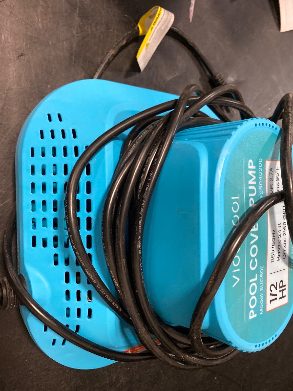 Photo 1 of 1/2 HP Pool Cover Pump Automatic On Off, Submersible Sump Pump Inground/Above Ground, 2169 GPH Water Removal Pump with 25 Feet Power Cord for Swimming Pool, Pond, Basement, Window Well