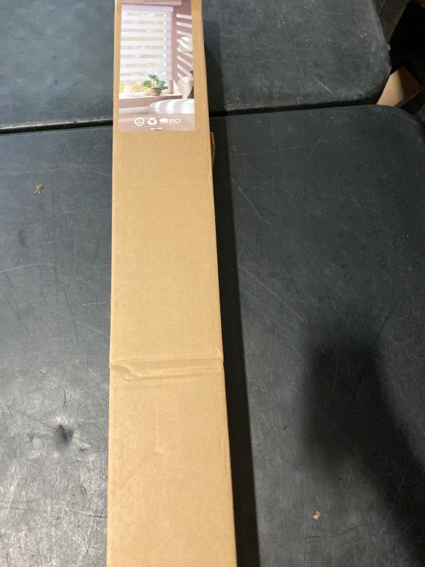 Photo 1 of Motorized Zebra Blinds with Remote, No Drill Cordless Roller Shades, Equipped with Solar Panels, 50%-75% Blackout, Compatible with Alexa, Google, Electric Blinds for White 34" W x 72" H