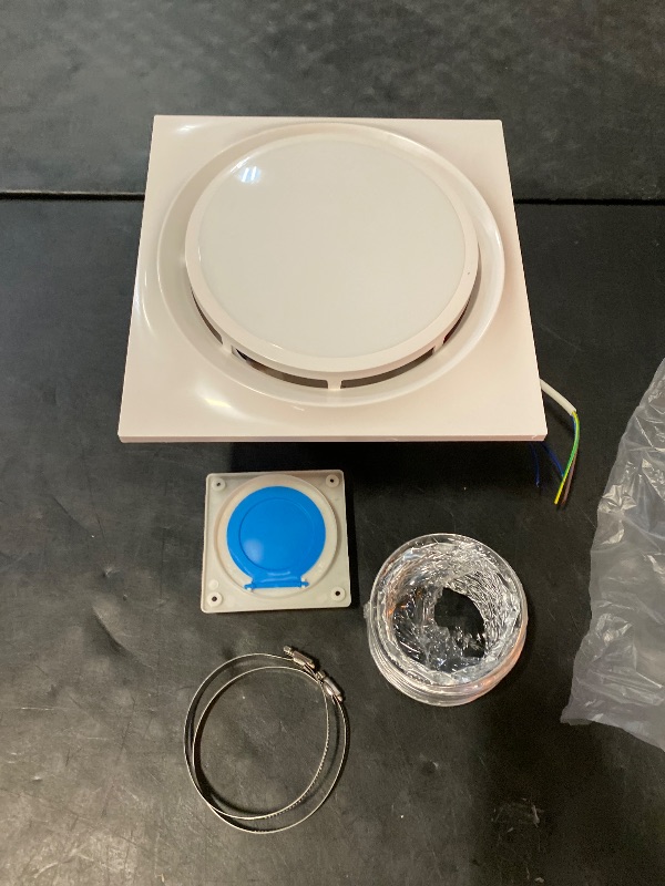 Photo 1 of Bathroom Exhaust Fan with LED Light 12x12 IN Panel, Mounting Opening 9.8x9.8 IN 145CFM Ultra Quiet 1.0 Sone Exhaust Fan with 1500lm 6000K Bathroom Fan Light Combo for home, office etc?Round?