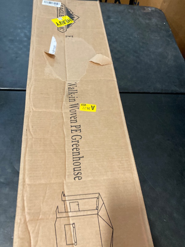 Photo 1 of EAGLE PEAK Instant Pop-up Greenhouse, Indoor Outdoor Plant Gardening Green House, Roll-Up Zipper Doors and Side Windows, Heavy Duty Walk in 8x6 ft, Woven PE Top, White