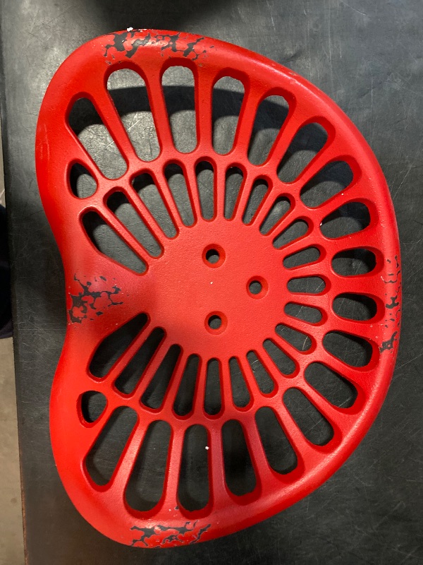 Photo 1 of Diwhy Rustic Industrial Farmhouse Tractor Seat Adjustable Bar Stool Industrial bar Chair (Aged Red, Cast Iron)