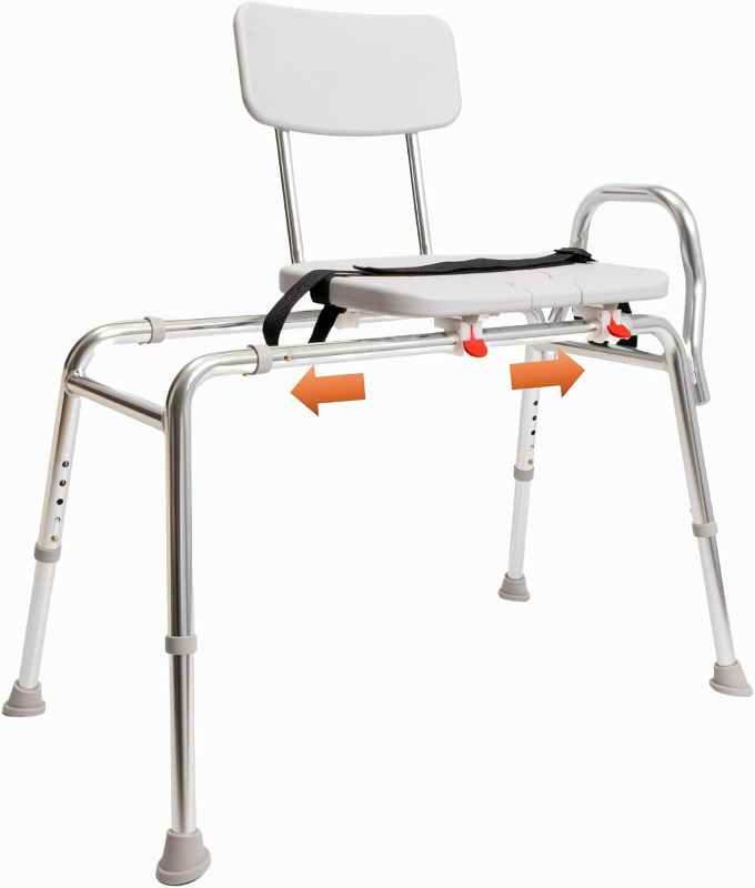 Photo 1 of Eagle Health Supplies Pro-Slide Shower Chair & Tub Transfer Bench with Cut Out, Height Adjustable, Heavy-Duty Capacity up to 400 LBs, for Safety Shower, for Elderly & Disabled (70311)