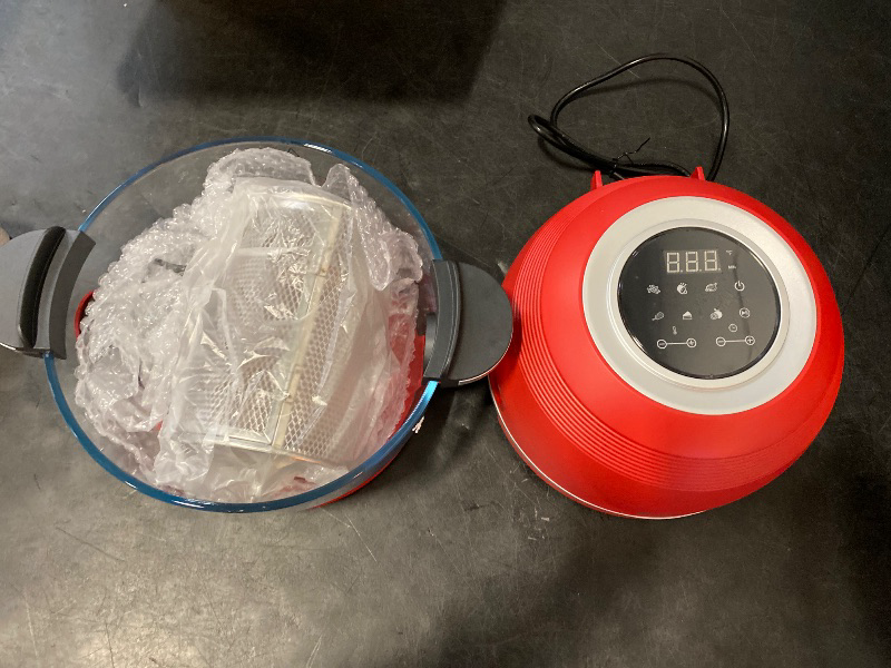 Photo 1 of Non Toxic Air Fryer™ - Glass AirFryer 5 Quart w/ 360 Visibility, Self-Cleaning, 400F Vortex Air Fryer for Even Cooking, BPA-Free Teflon Free, 9-in-1 Functions, Rotisserie, Roast, Bake, Cherry