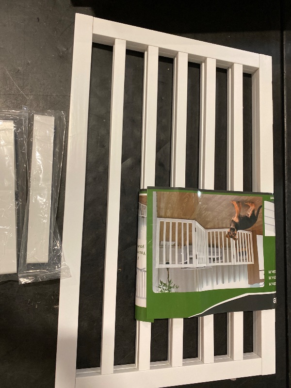 Photo 1 of Dog Gate Indoor, Freestanding Dog Fence for The House, Doorways, Hallways,or Stairs,Pet Gate Foldable Wooden,Expandable 32" Height 2 Panels,White