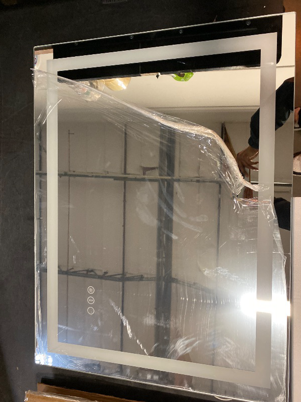 Photo 1 of miskerm 32"x 24" LED Bathroom Mirror with Lights, Dimmable, Double Lights, Backlit + Front Lit, 3 Colors Led Mirror for Bathroom, Lighted Bathroom Vanity Mirror, Tempered Glass(Horizontal/Vertical)