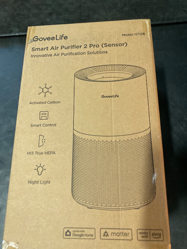 Photo 1 of GoveeLife Air Purifiers for Home, Smart Air Purifier for Large Rooms with App & Alexa Control, Covers up to 1162ft², Air Quality Monitor, PM2.5 Sensor Air Purifier for Pet Hair, Pollen, Dust, Smoke
