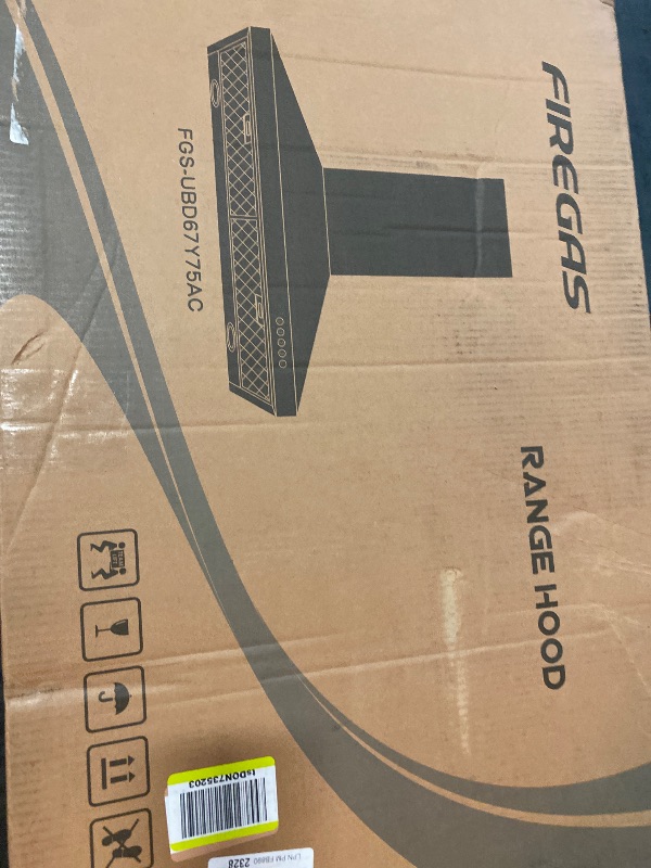 Photo 1 of FIREGAS Black Range Hood 30 Inch, Wall Mount Kitchen Hood Ducted/Ductless Convertible, 450 CFM, 3-Speed Exhaust Fan, Stainless Steel Stove Vent for Kitchen with LED Lights, Charcoal Filters