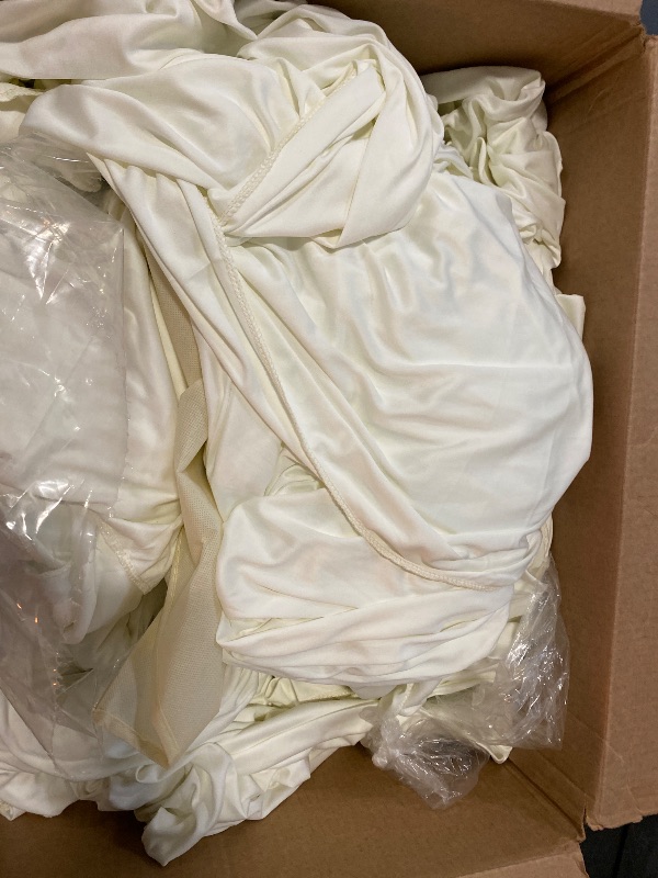 Photo 1 of 10 Panels Ivory Backdrop Curtains for Wedding Party Wrinkle Free Backdrops Curtain Drapes Fabric Decorations Photo Back Drop Cloth for Baby Shower Photography Stage Reception 50ft(W) x 12ft(H)