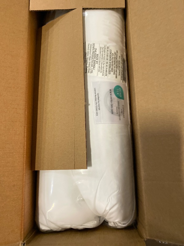 Photo 1 of Goose Feather Down Pillow Standard Size - Luxury Soft Feather Down Pillow for Sleeping - Hotel Quality Bed Pillow - Wrapped in Polyester (Solid White, 20x26 Inch)