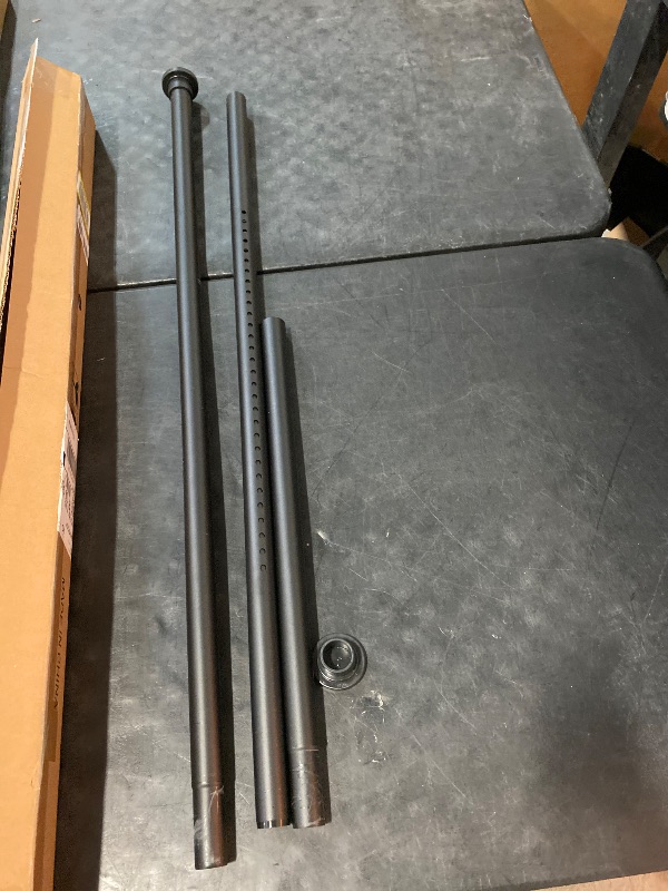 Photo 1 of ALLZONE Tension Curtain Rod for Window, 83-123 Inches, Heavy Duty Curtain Rods No Drilling, Non-Slip Bathroom Shower Tension Rod, Renter Friendly, Adjustable, Spring Loaded, Extra Long, Black